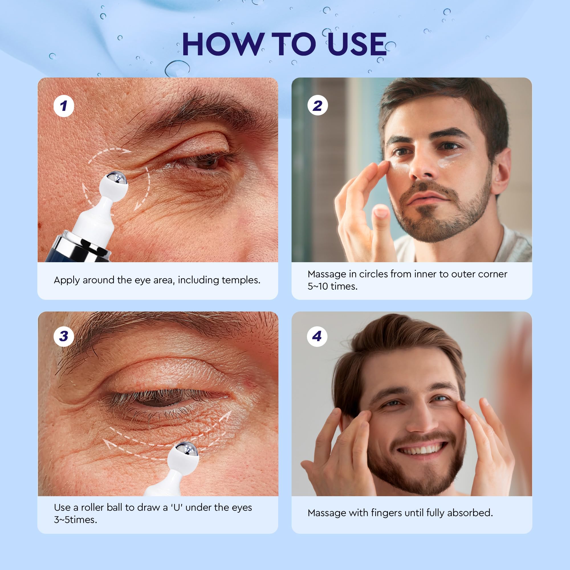RAZONIX everyday-use eye serum demonstrates portable, lightweight application.