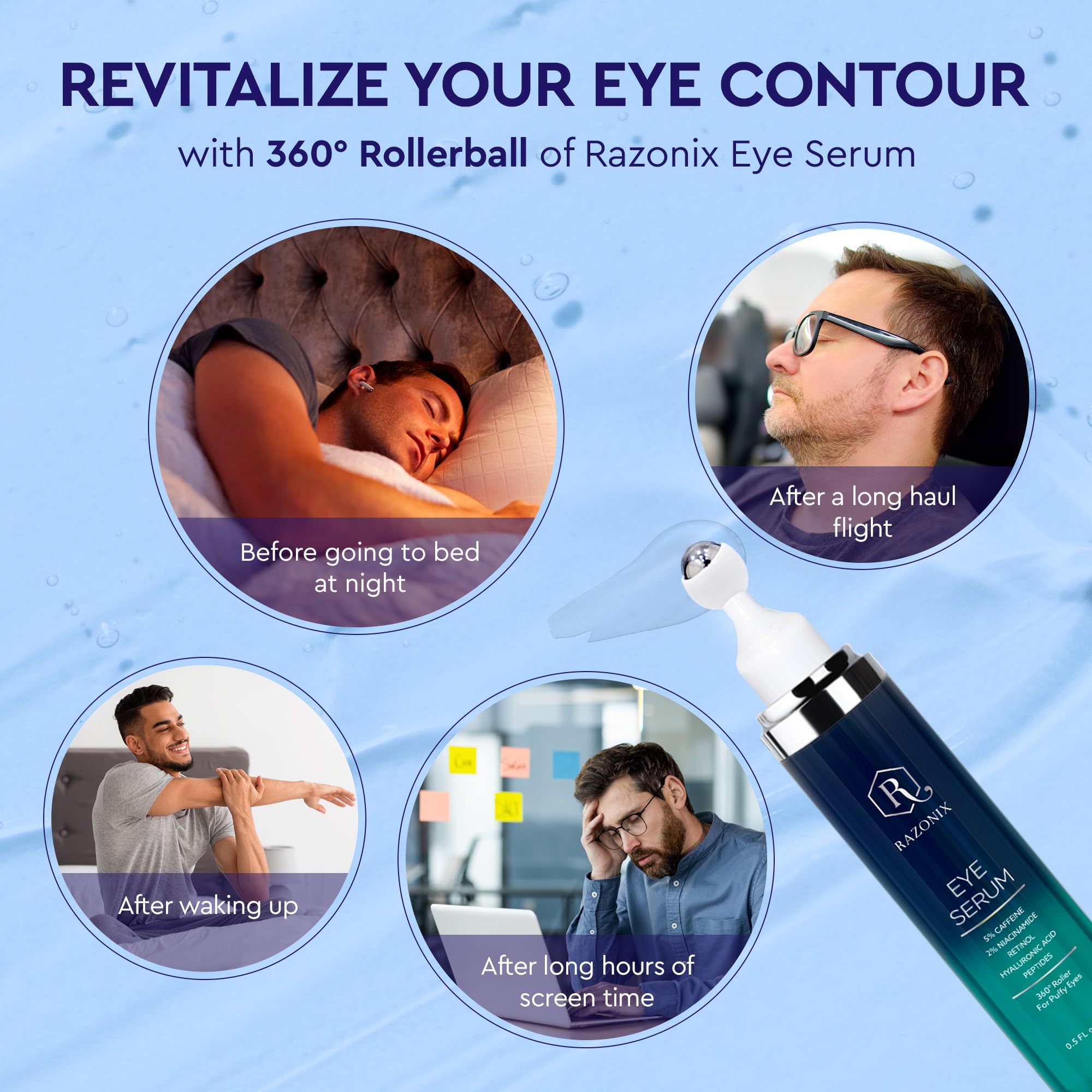 RAZONIX unscented formula image indicates suitability for sensitive skin.