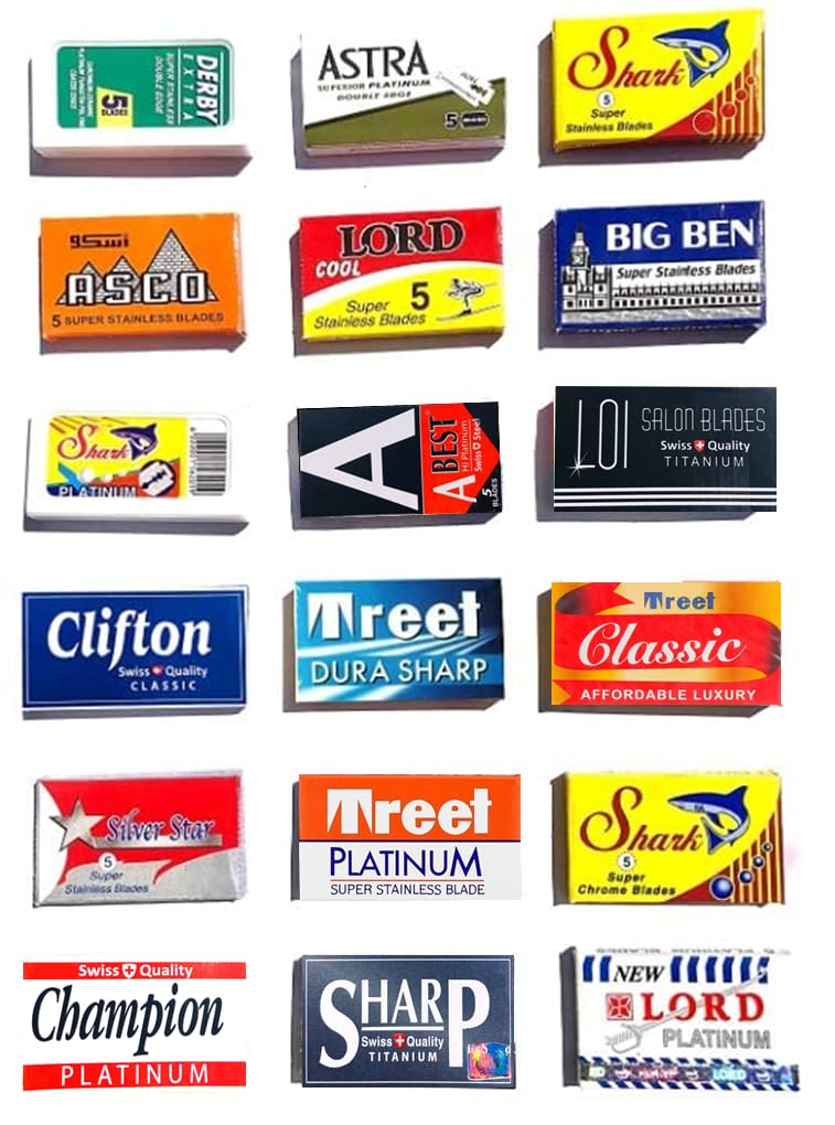 Razor Blades Club 100-blades sampler visual preview for tailored shaving.
