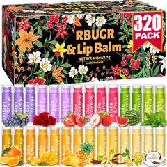 RBUGR lip balm bulk pack front view with 12 flavors for everyday hydration.