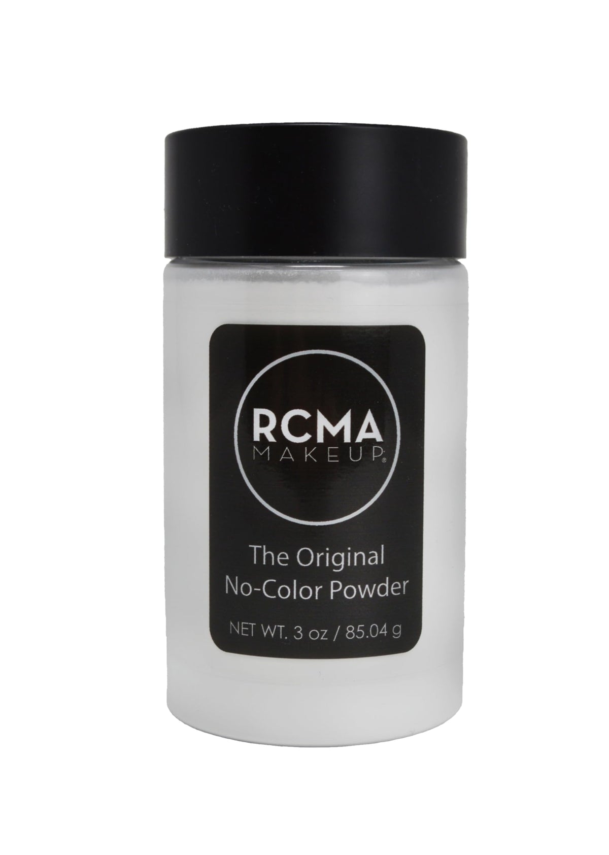 RCMA No-Color Powder compact packaging shows vegan, cruelty-free setting powder for everyday wear.