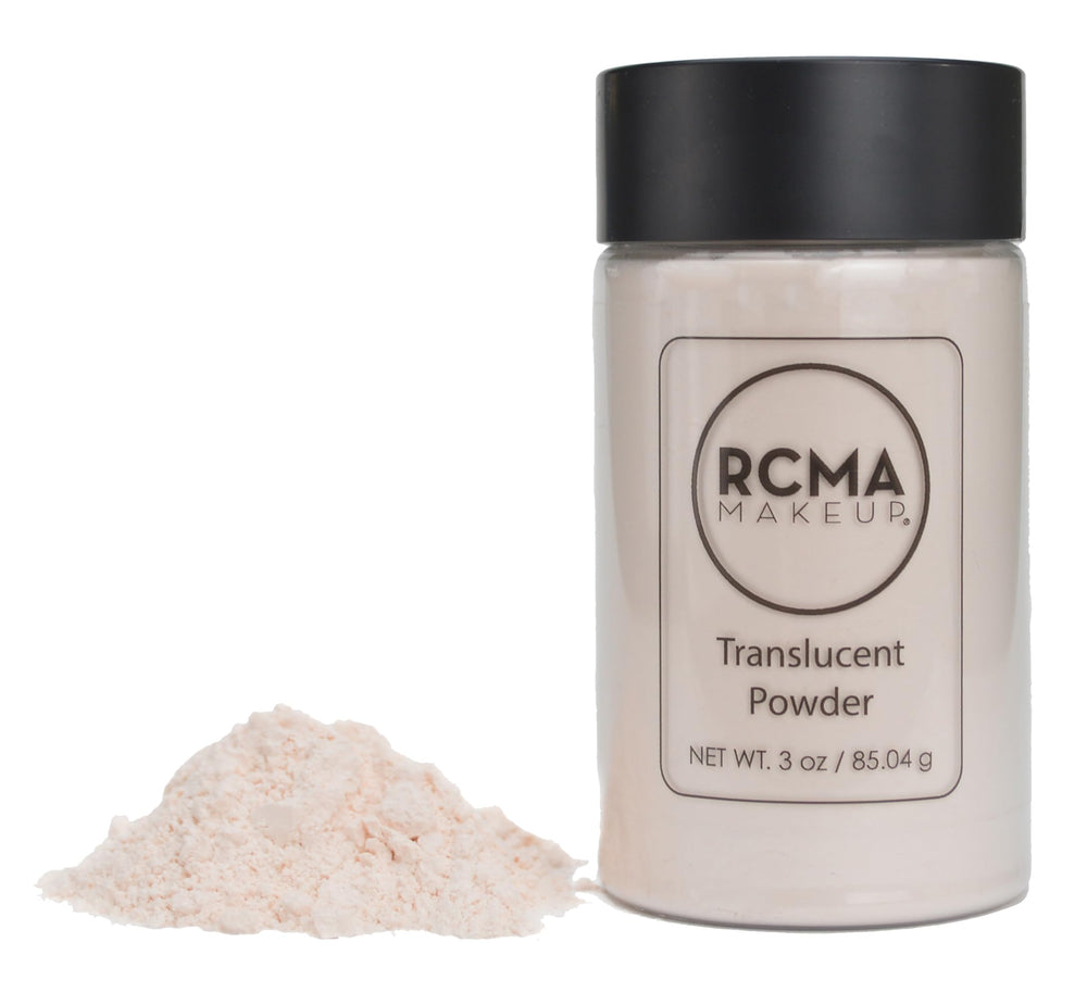 RCMA translucent loose powder no flashback test captures photo-ready finish.