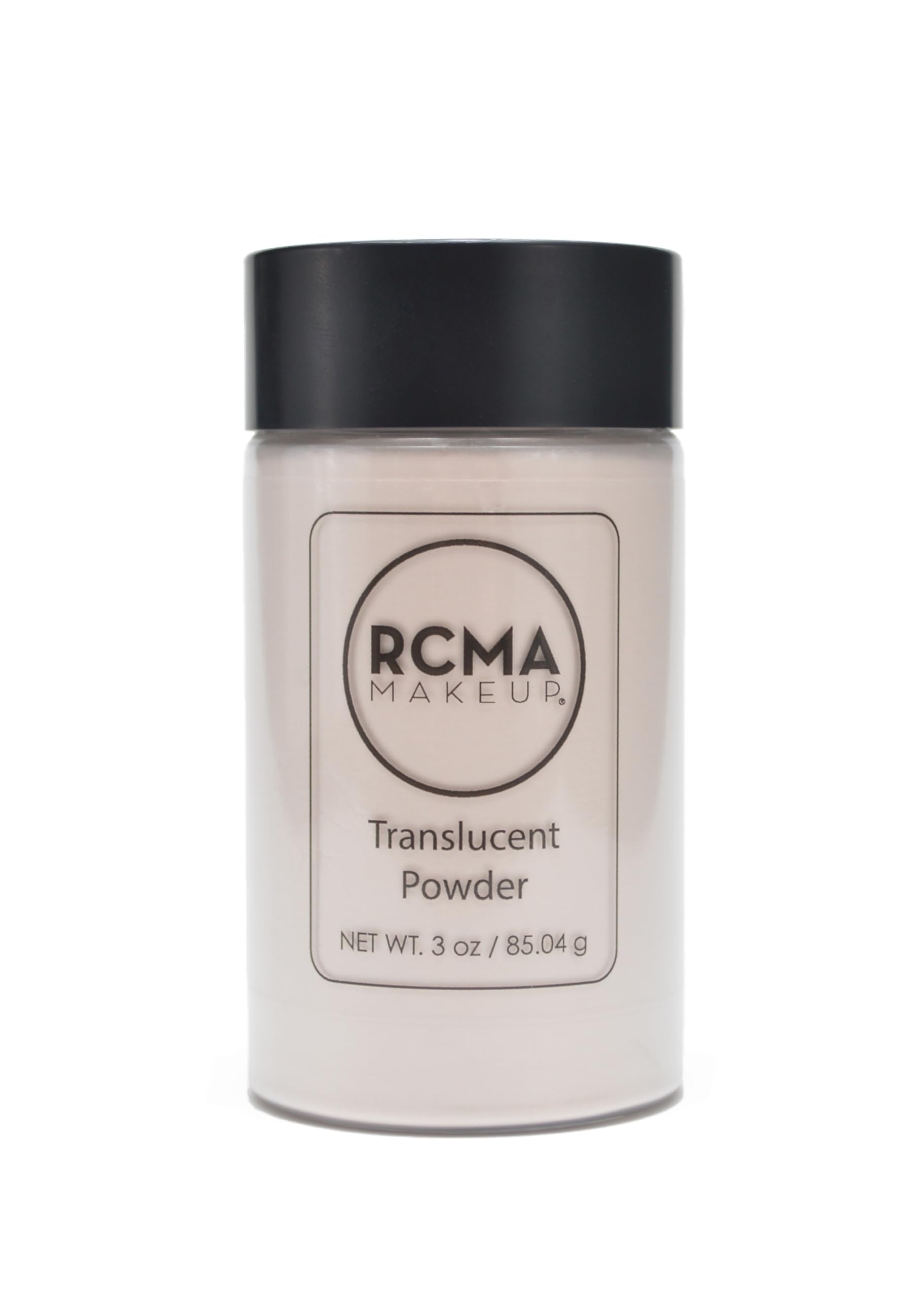 RCMA translucent loose powder texture closeup shows silky, featherweight feel for oil control.