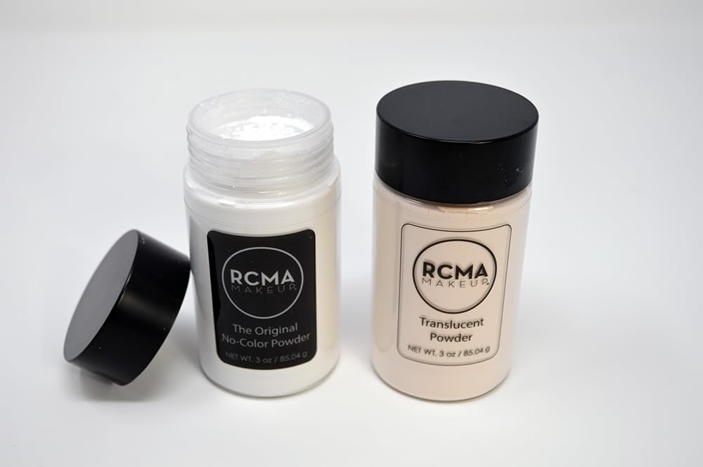 RCMA translucent loose powder vegan cruelty-free badge reflects ethical beauty choice.
