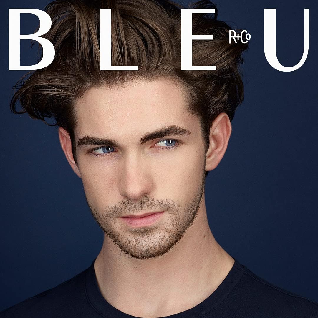 R+Co BLEU Elastic Pomade application close-up shows pliable hold