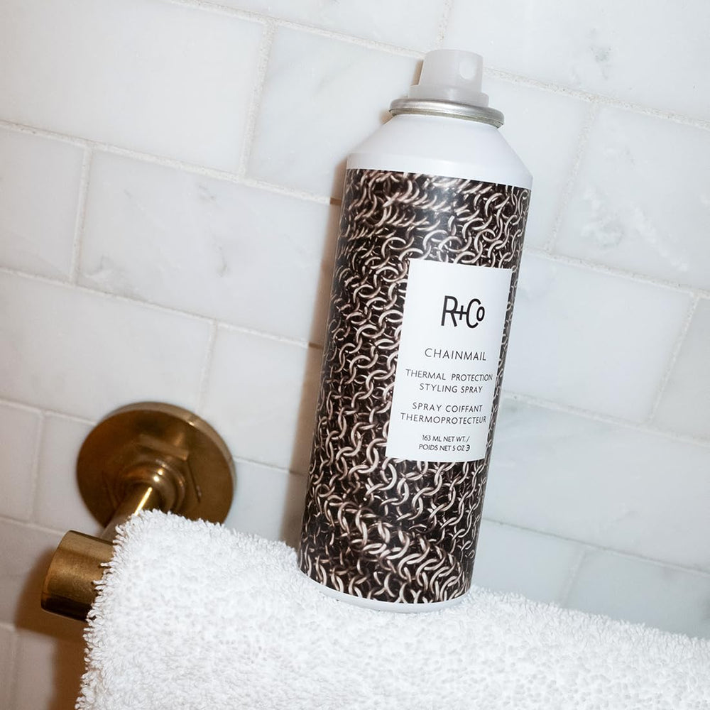 R+Co Chainmail sunflower and jojoba oils seal cuticles with shine
