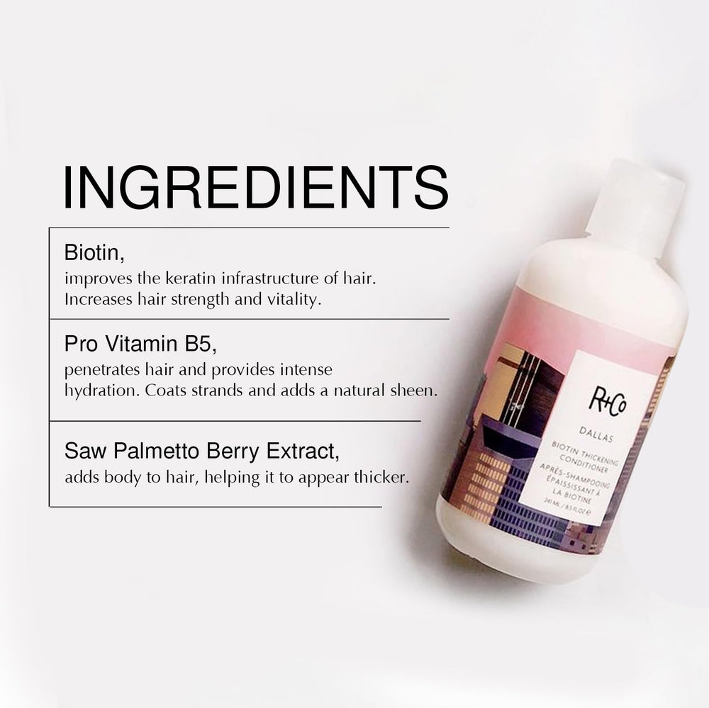 R+Co Cool Wind travel-size pH bottle highlights frizz-taming, no-heat styling.