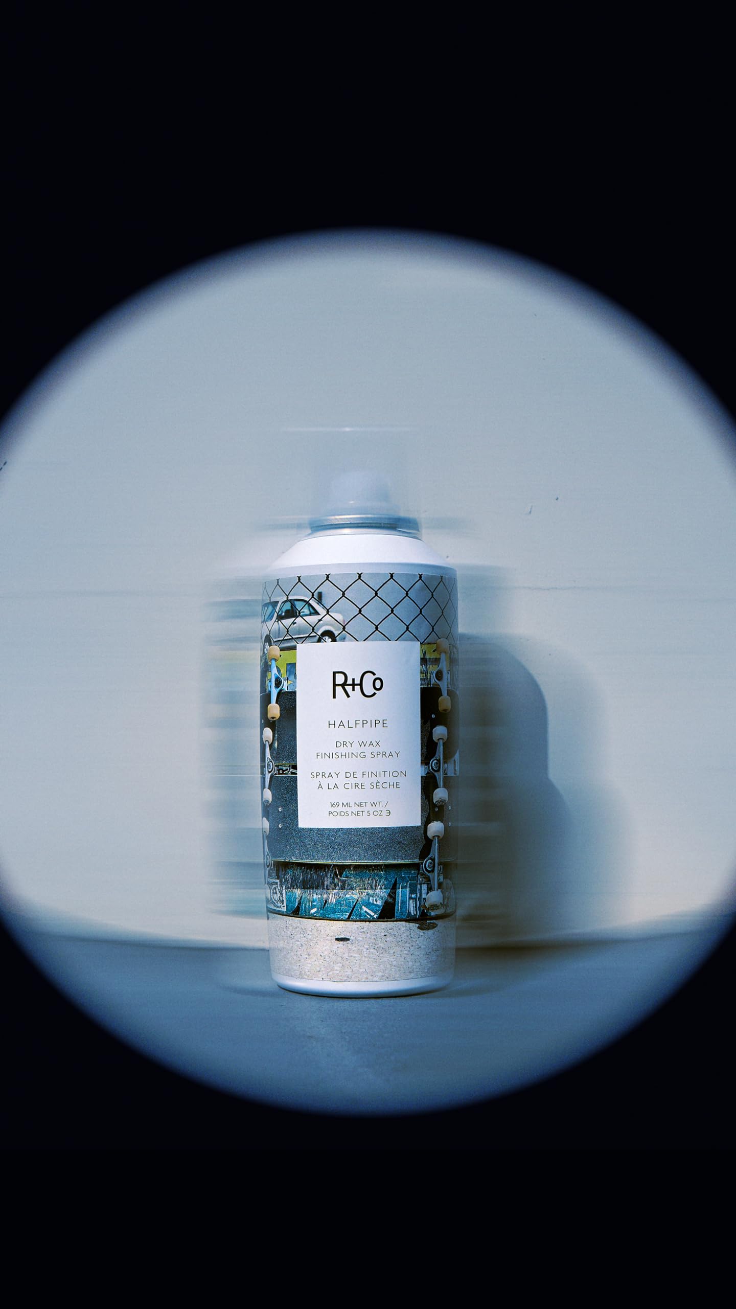 R+Co Halfpipe close-up shows frizz control and elasticity in strands.
