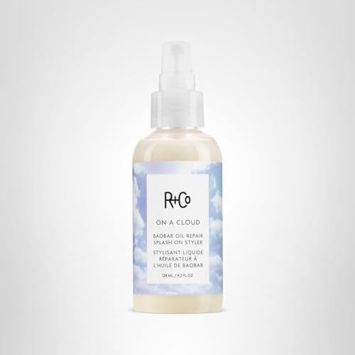 R+Co product shot with hair glow suggests versatile, healthy-looking shine.