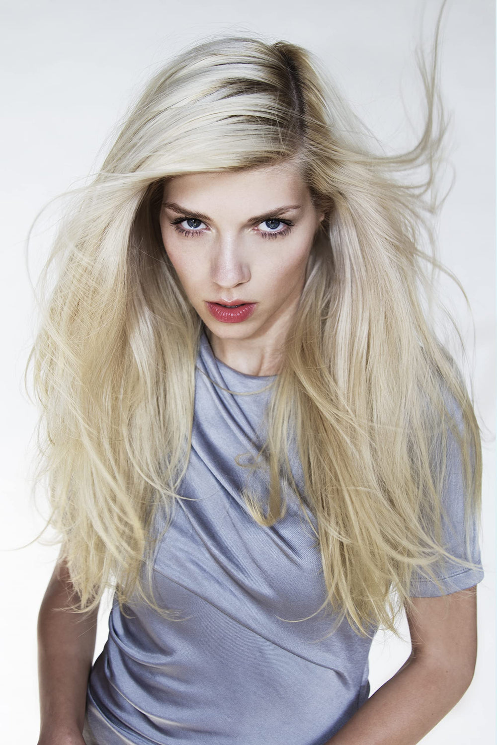 R+Co Sunset Blvd applied to hair shows brightness and silver tone