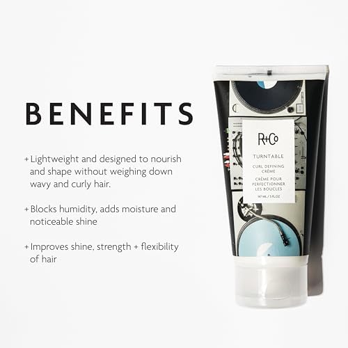 R+Co Turntable apply to curls scene demonstrating lightweight texture that defines without crunch.