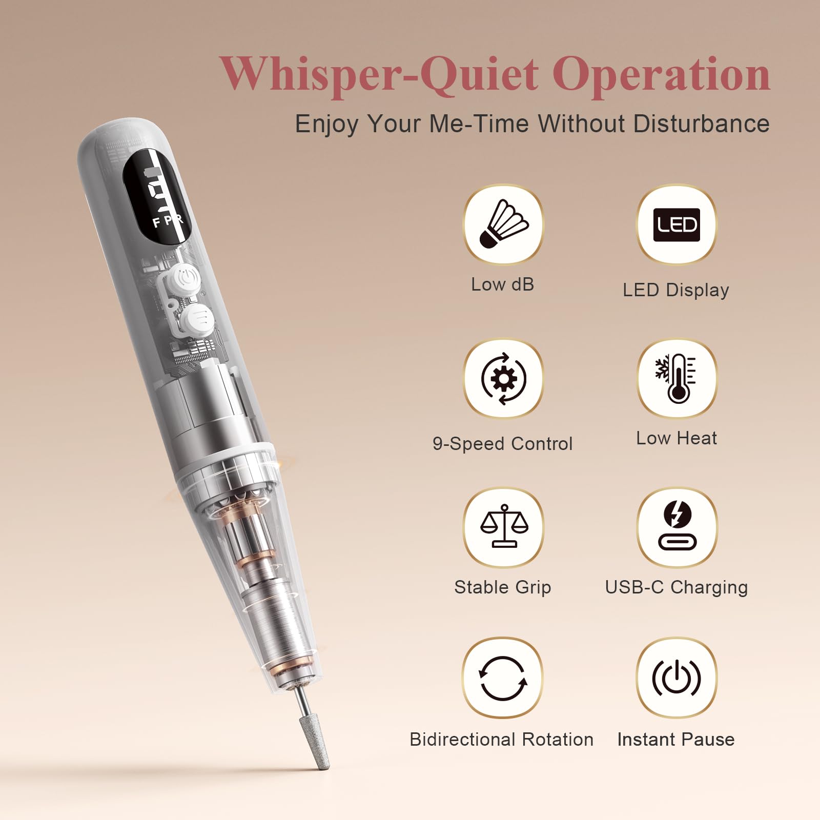 Rcoeuph compact pen design makes on-the-go manicures easy and portable
