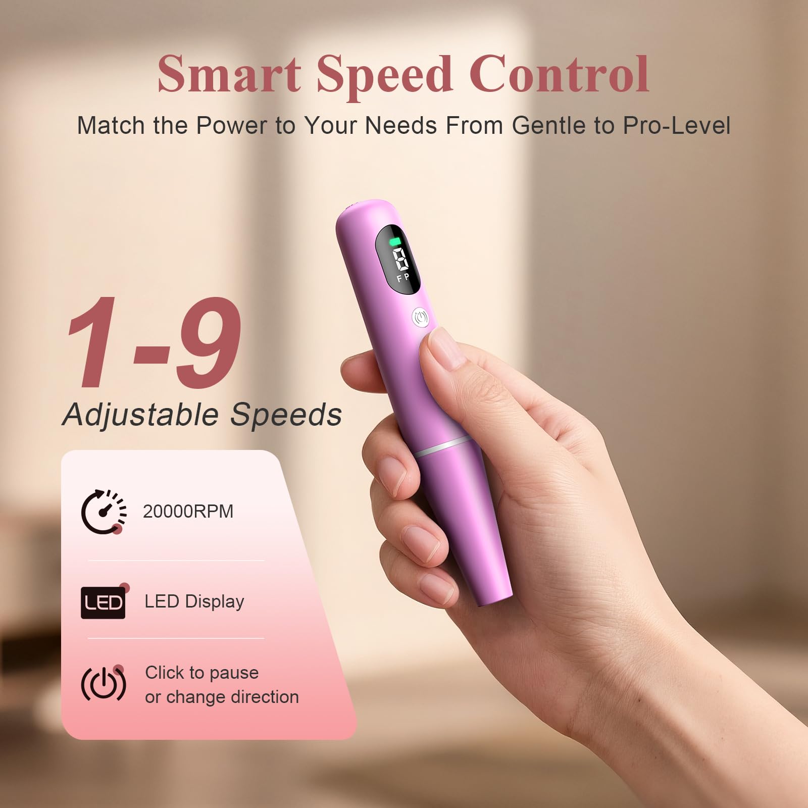 Rcoeuph compact, ultra-light design supports on-the-go manicures and travel touch-ups.