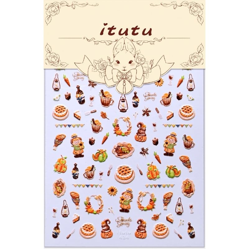 Rdntbeu autumn fall nail decals blend 5D texture for chic depth.