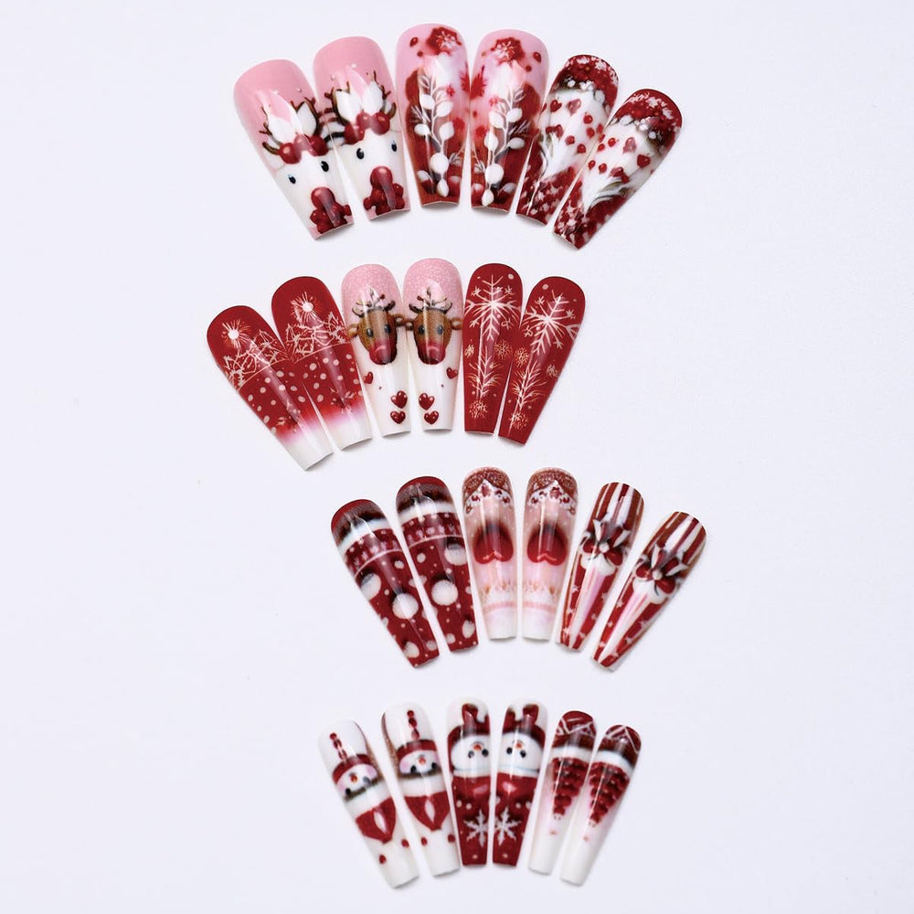 Rdntbeu medium coffin nails elk design for winter style