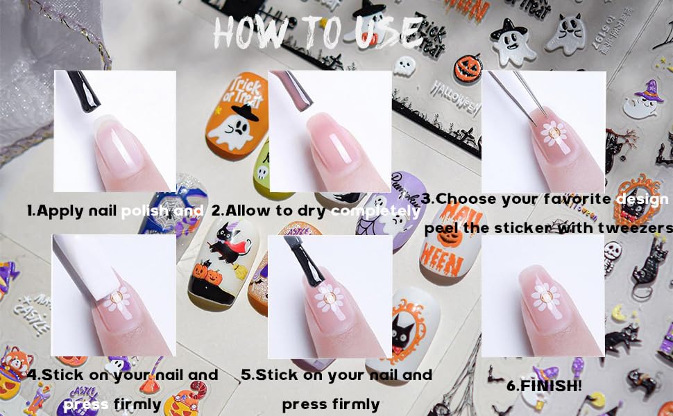 Rdntbeu embossed nail art provides durable seasonal decoration options.