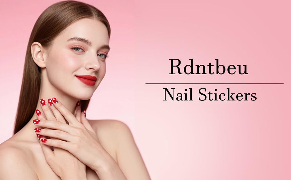 Rdntbeu self-adhesive nail decals easy to apply on nails.