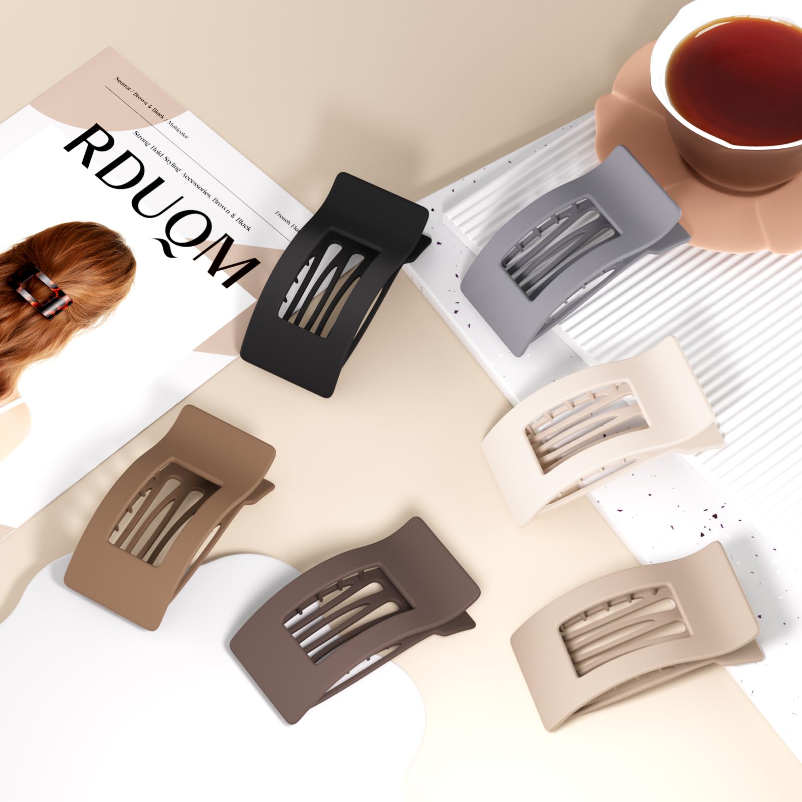 RDUQM 6-color flat clips variety enables versatile styling options