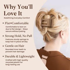 RDUQM duck-billed flat clip curved design highlighting secure hold for any hair