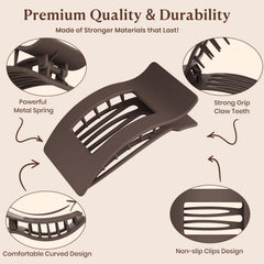 RDUQM lay-flat hair clip showcases sleek shape and comfortable pressure-free wear