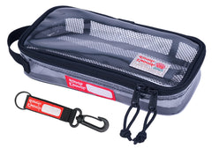 RE ROUGH ENOUGH clear travel toiletry bag small demonstrates TSA-friendly visibility for quick security checks.