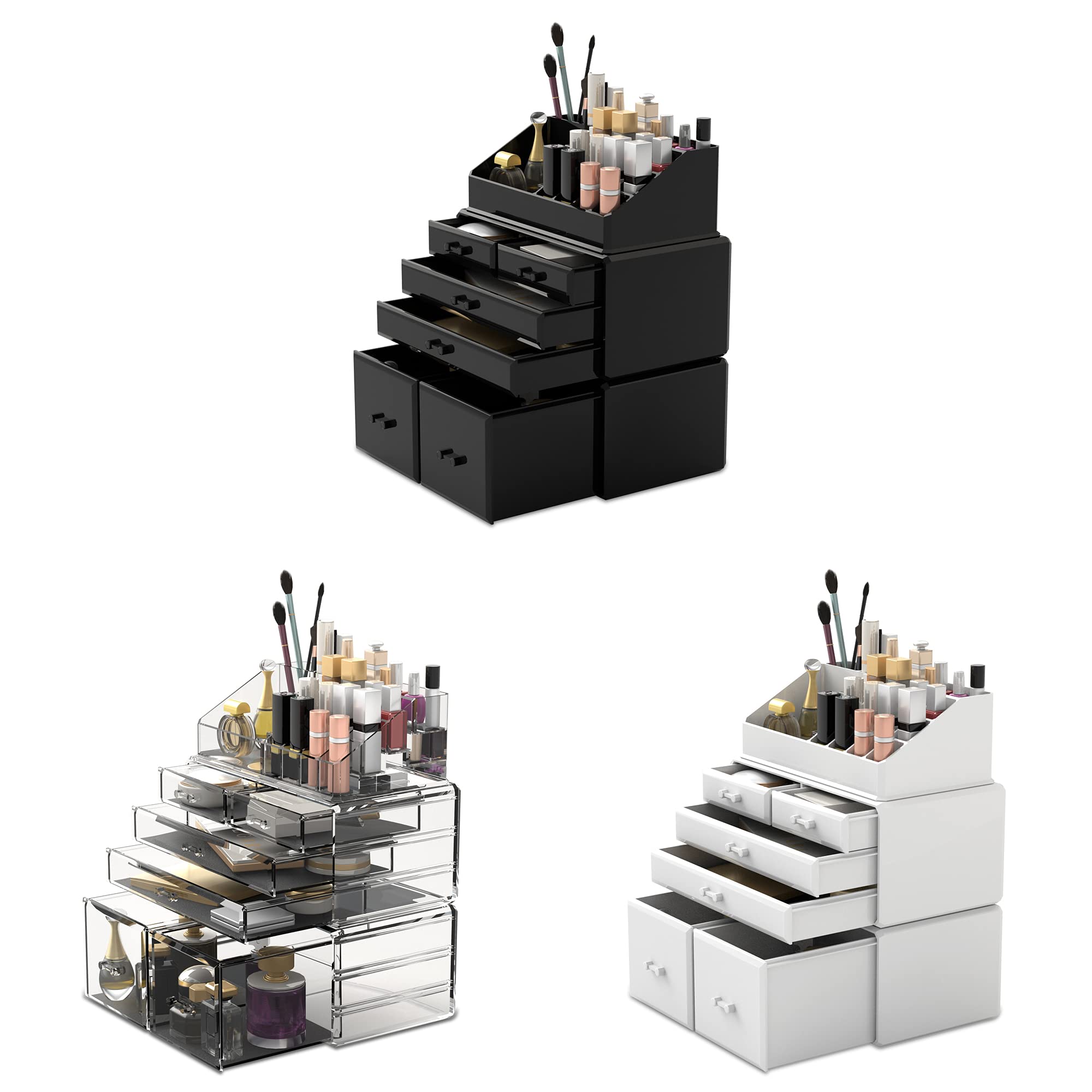 READAEER makeup organizer compact size fits on desk, helping keep cosmetics reachable.