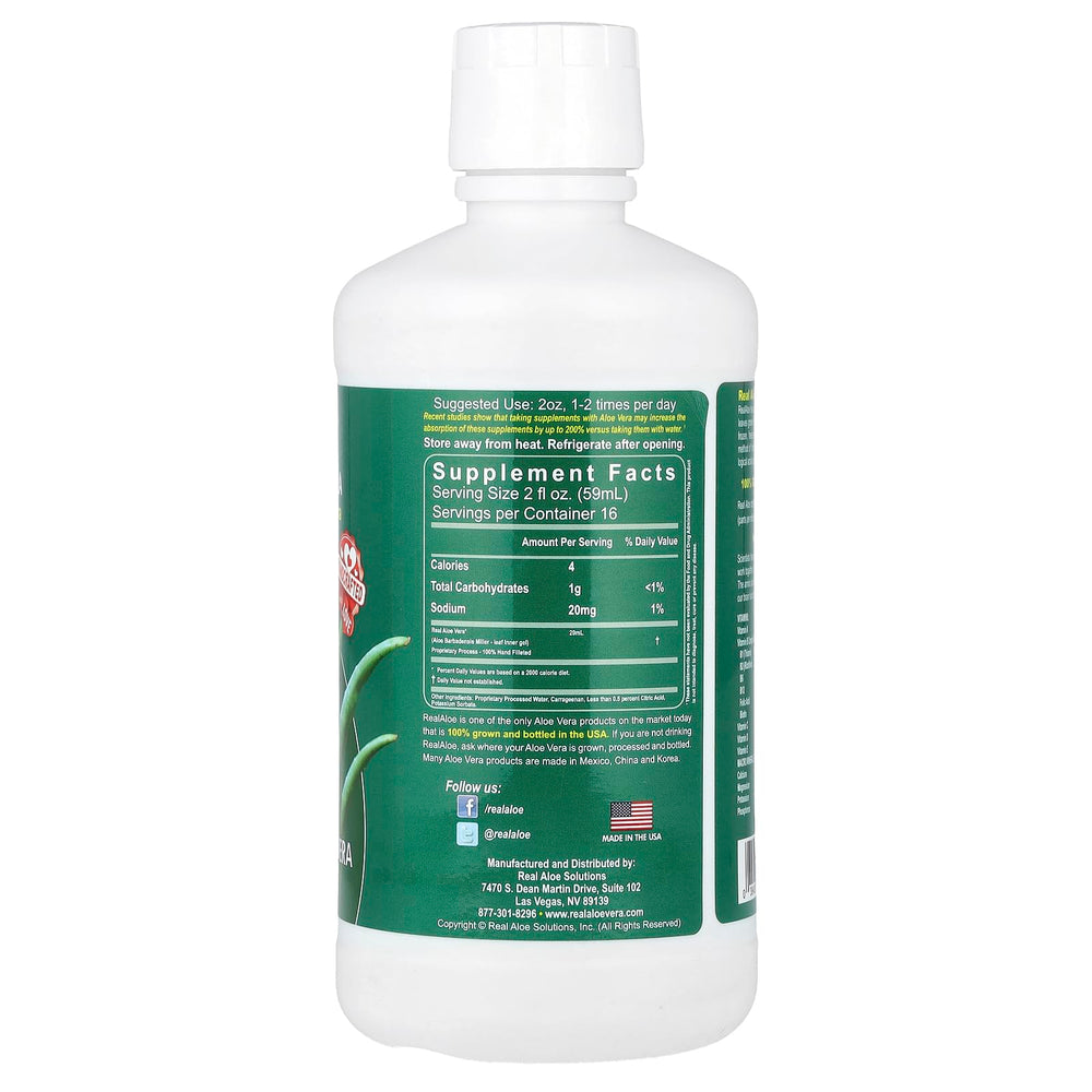 Real Aloe gel bottle pour captures smooth texture suitable for topical soothing.