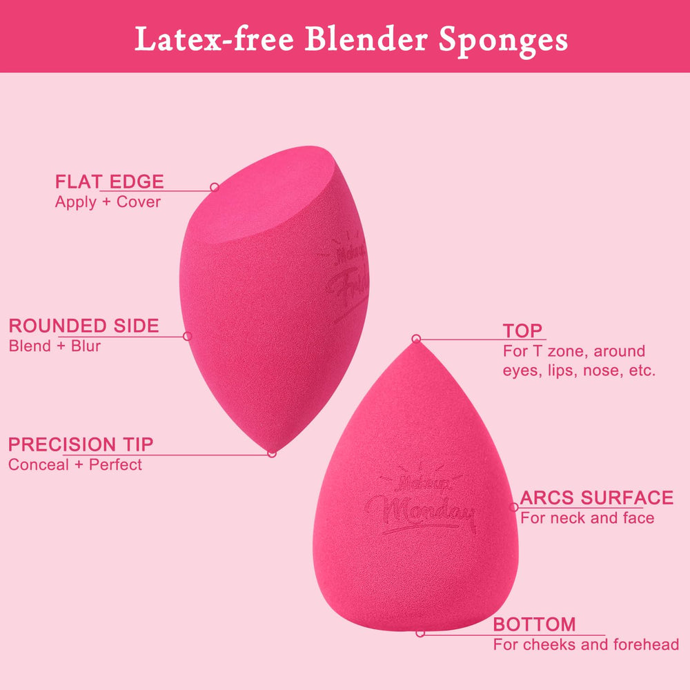Real Perfection rose red sponges deliver smooth foundation application.