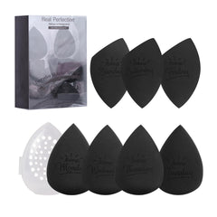 Real Perfection makeup sponge set with travel case front view for on-the-go blending.