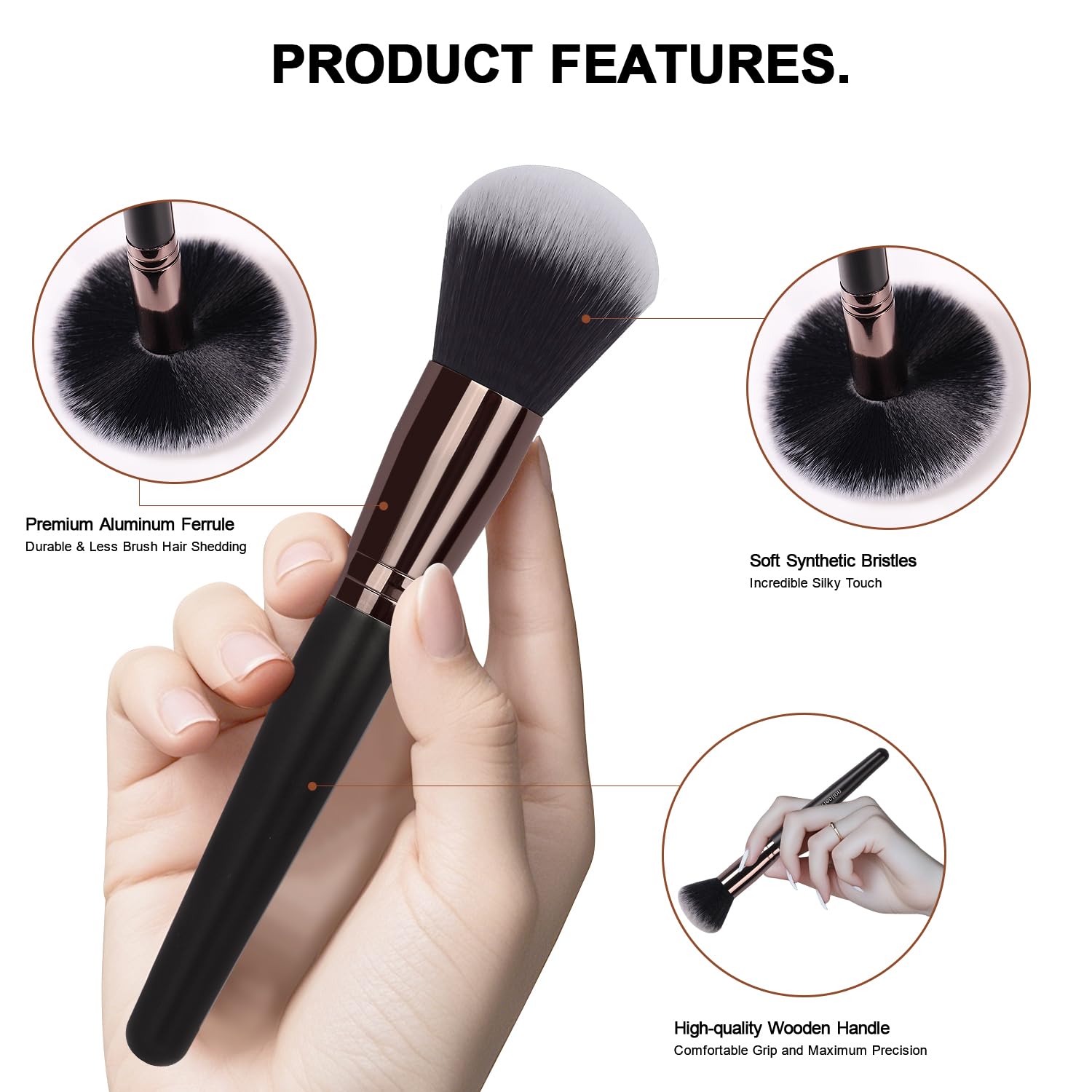 Real Perfection vegan cruelty-free bristles are soft yet dense for smooth application