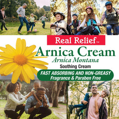Real Relief Arnica Cream fragrance-free formula is unscented for sensitive users.