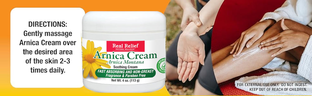 Real Relief Arnica Cream natural-ingredients promote clean, vegan-friendly care.