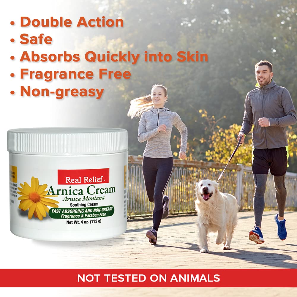 Real Relief Arnica Cream pack-2 showing two-tube kit for home care.