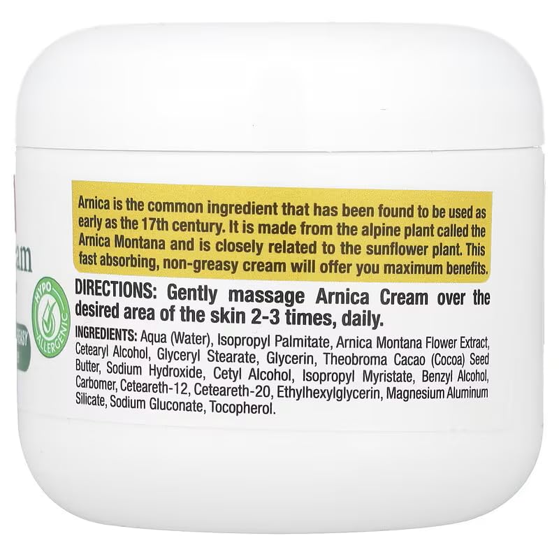 Real Relief Arnica Cream packaging-8oz shows convenient home-use size.
