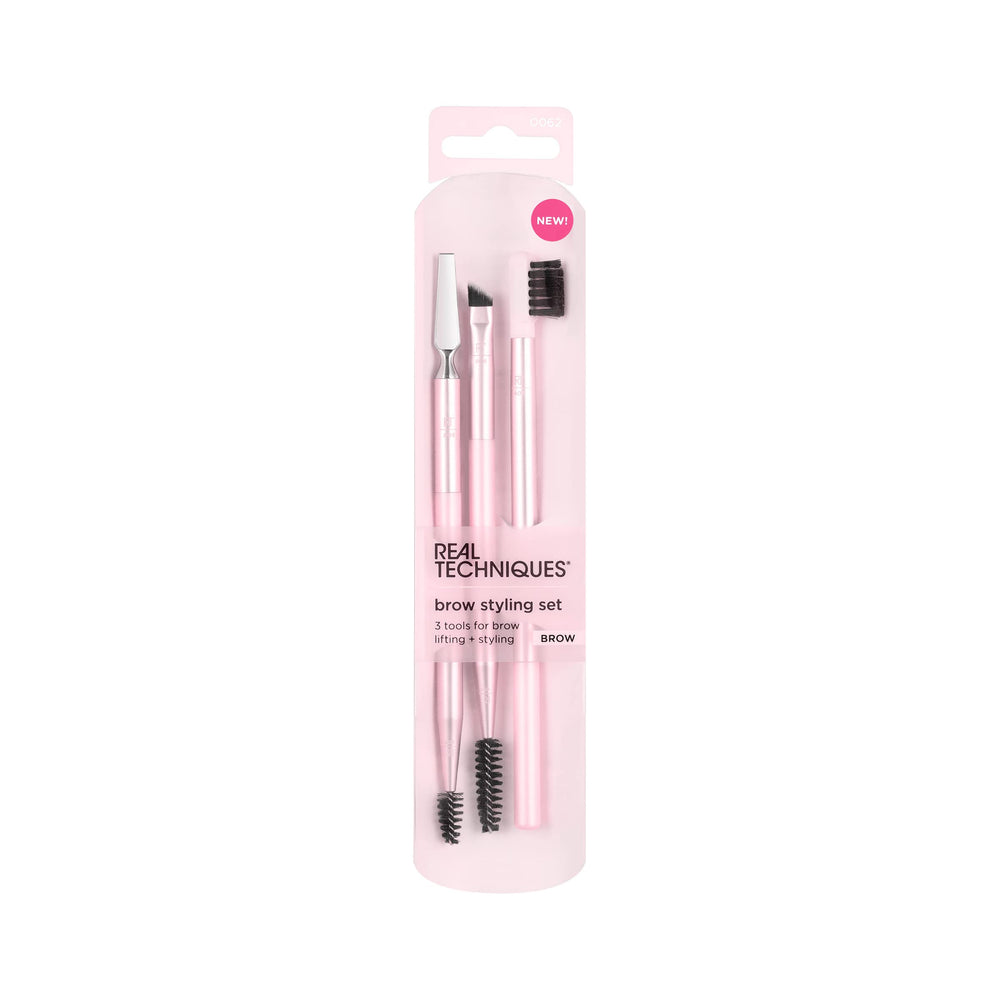 Real Techniques Brow Styling Set 606 angled brow brush with spoolie for shaping.