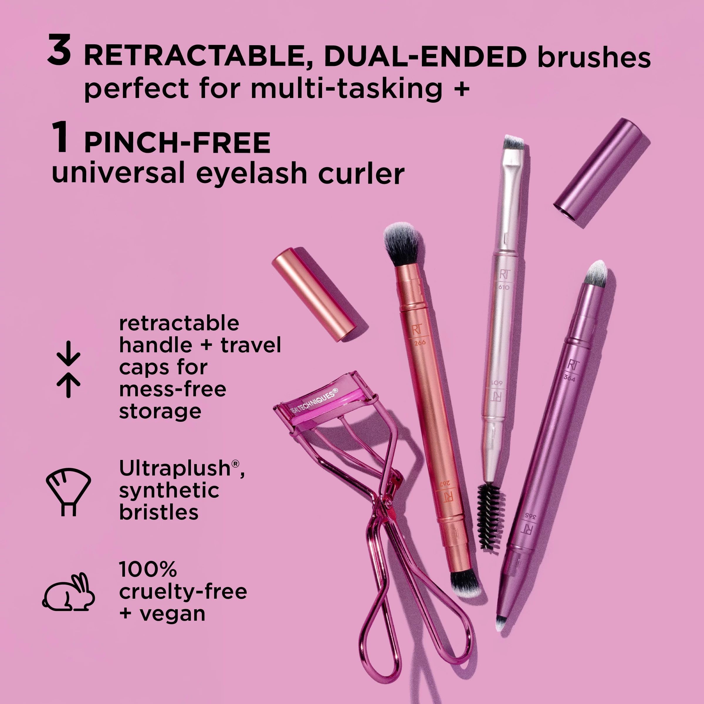 Real Techniques Double Time Precision Definer Brush for clean eyeliner edges