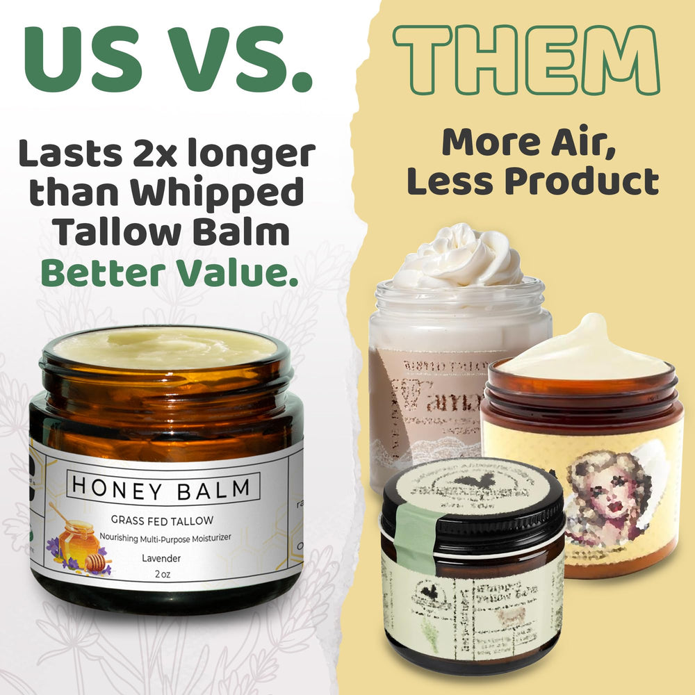 Really Good Blends Tallow Honey Balm on elbows and knees – improves hydration for dry patches.