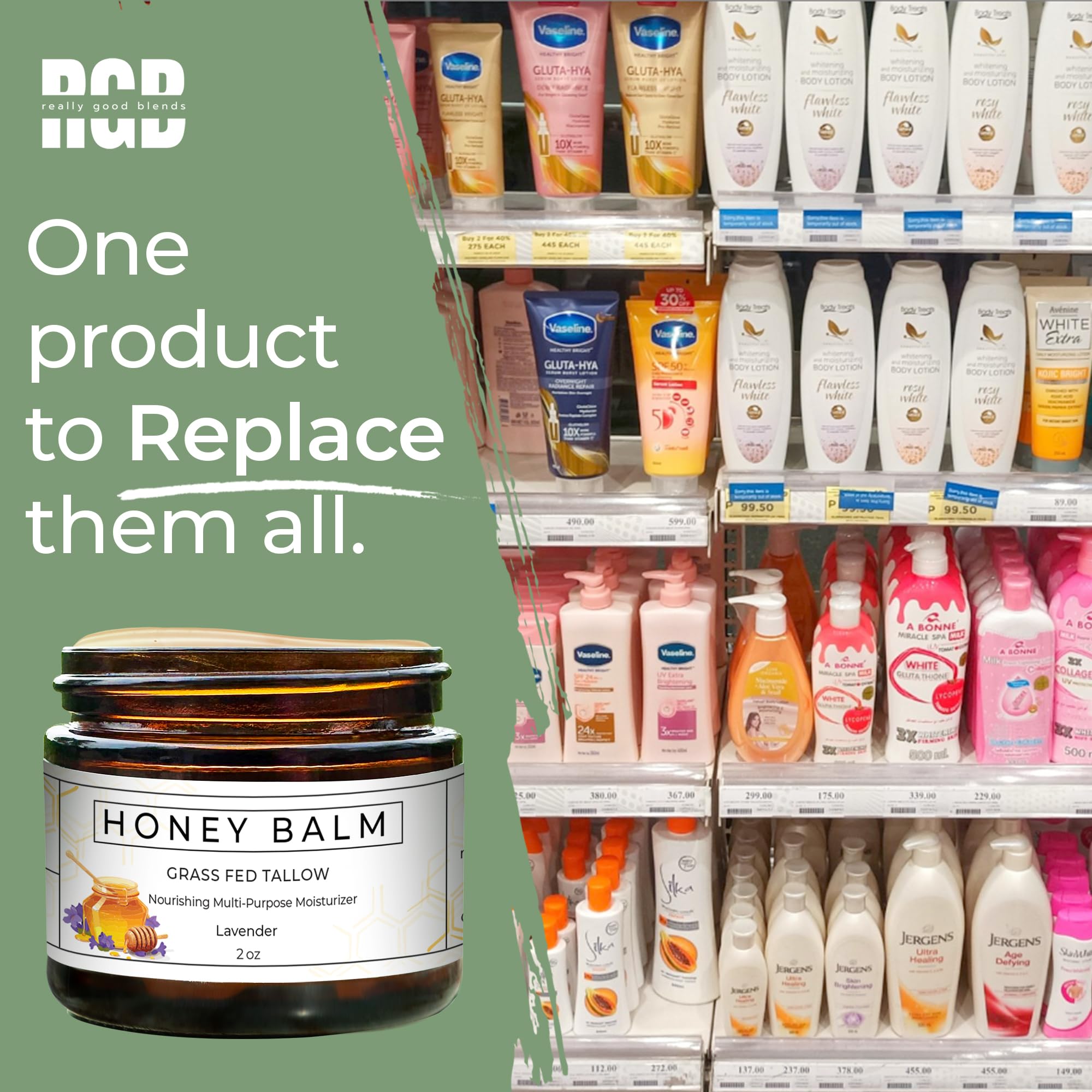 Really Good Blends Tallow Honey Balm USA-made – crafted in small batches in the USA.