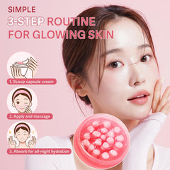 Realori Collagen gel cream texture close-up highlighting jelly capsules for elasticity.