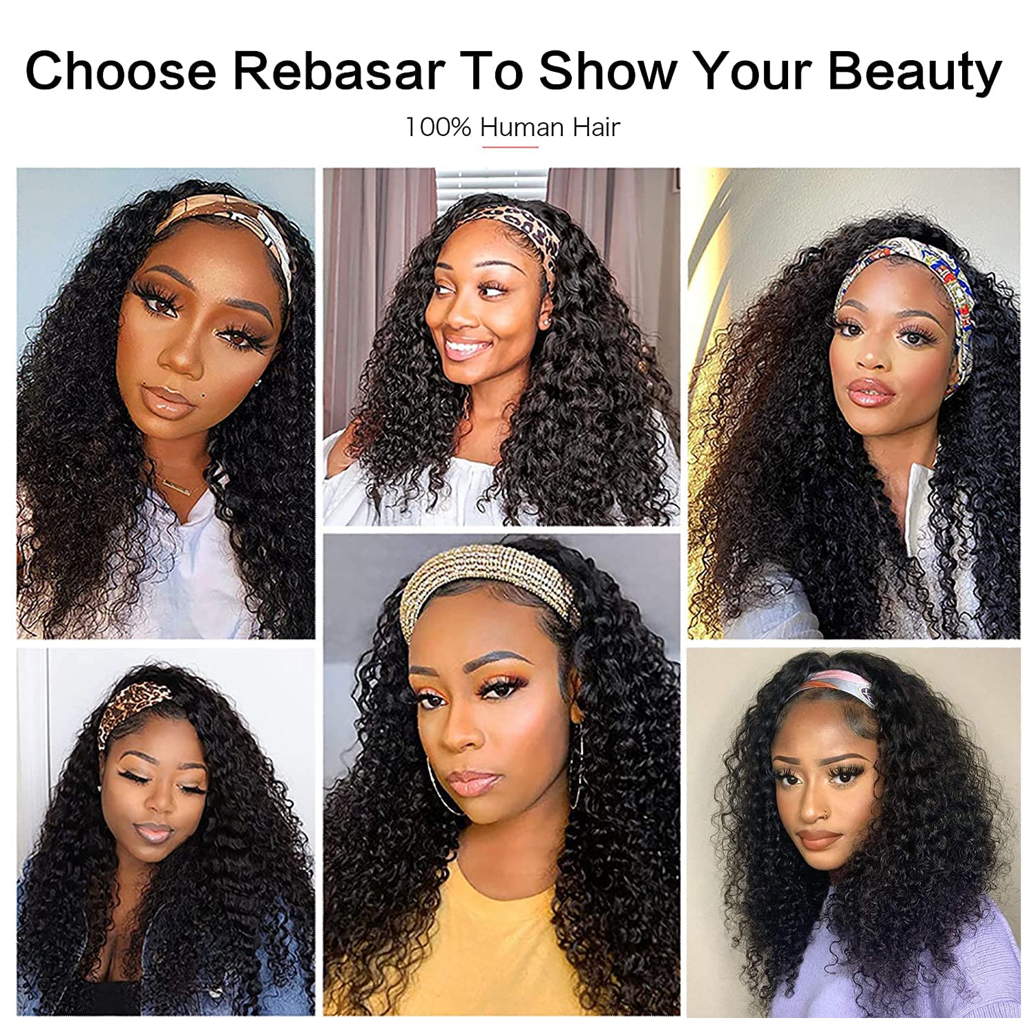Rebasar Deep Wave Headband Wig uses Brazilian virgin hair for softness and minimal tangling.