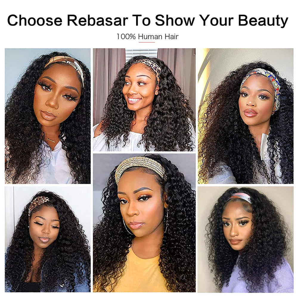 Rebasar Deep Wave Headband Wig uses Brazilian virgin hair for softness and minimal tangling.