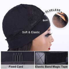 Rebasar Deep Wave Headband Wig packaging includes wig cap and headband for versatile styling.