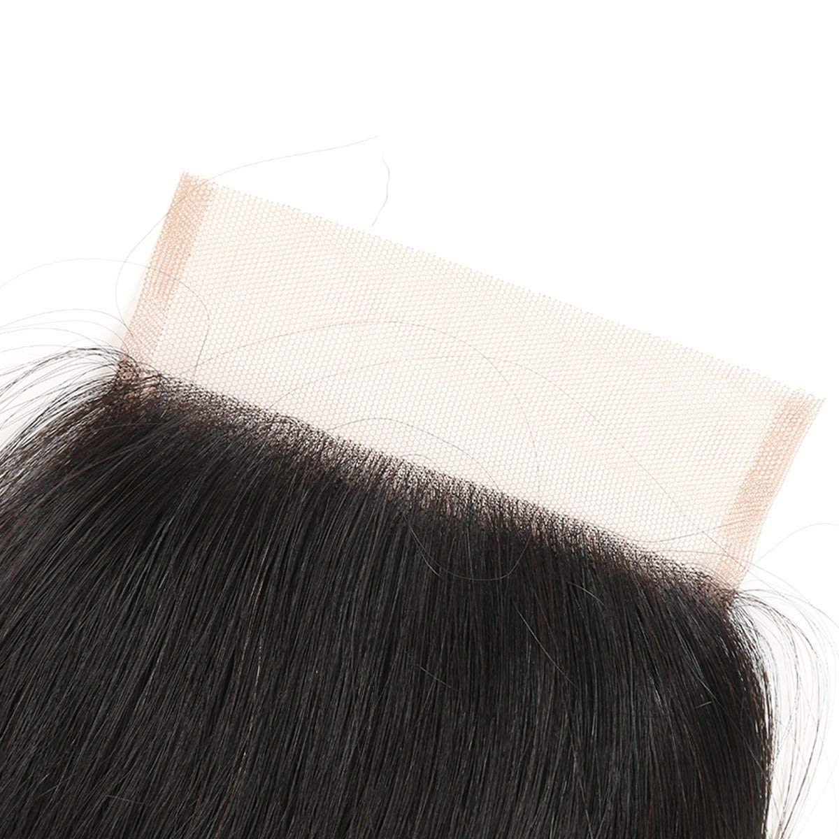 Rebasar straight lace closure 4x4 pre-plucked hairline for easy installation.