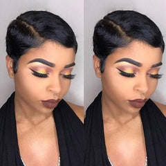 Rebecca Fashion short pixie cut wig front view for a natural hairline