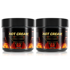 REBODUM Hot Sweat Cream bottle being applied for warming post-workout comfort.