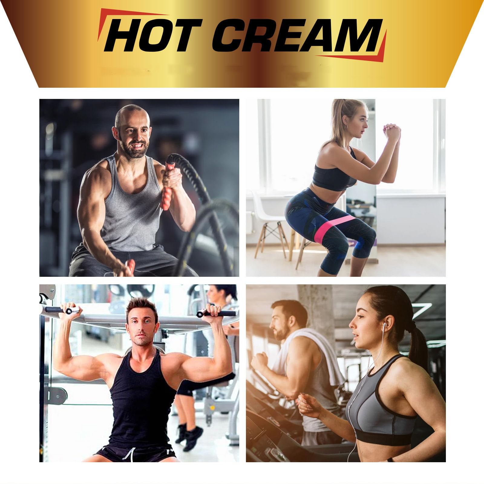 REBODUM Hot Sweat Cream duo-pack next to towels for gym routines.