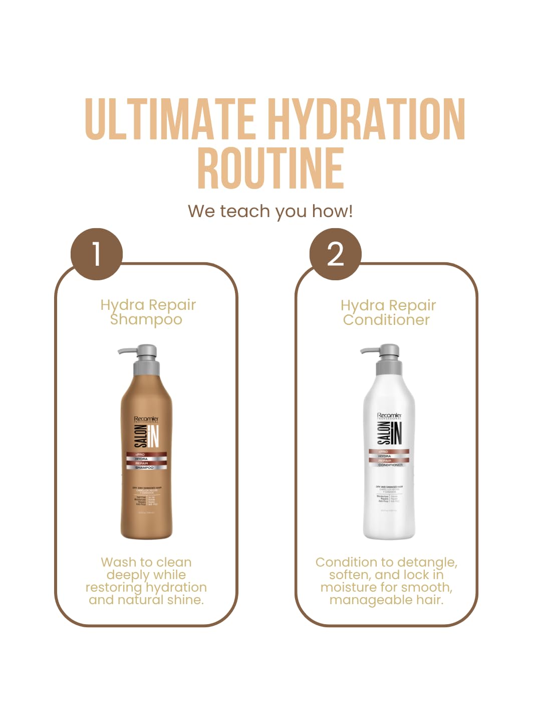 Recamier Hydra Repair Packaging Box emphasizes salon-quality at-home care.