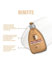 Dry, brittle hair pre-treatment with Recamier Hydra Repair Leave-On.