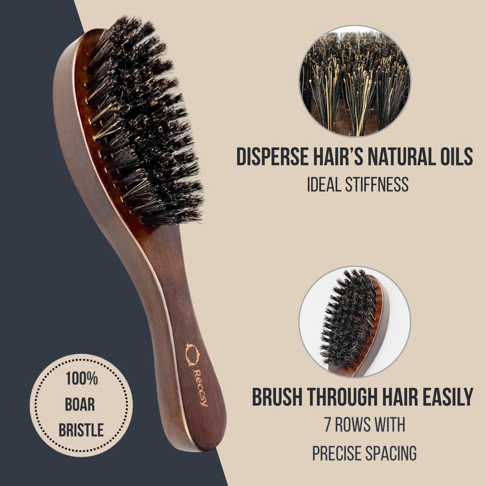 Reccsy bamboo comb anti-static closeup reduces static and tangles.