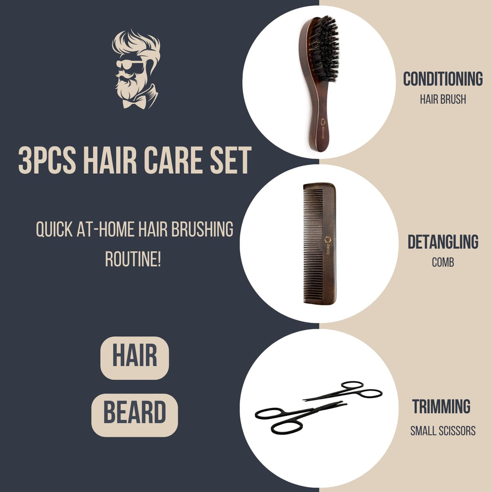 Reccsy boar bristles natural shine closeup for balanced oil distribution.